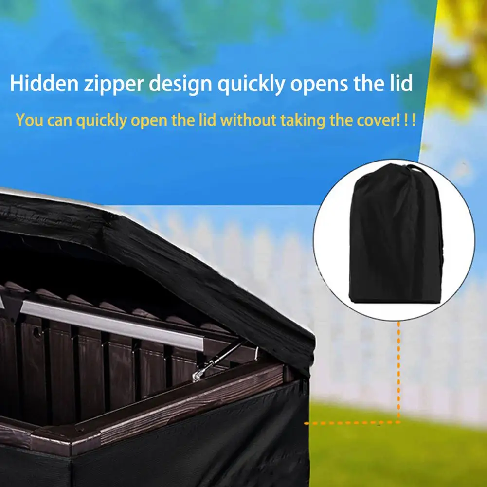 

Deck Box Cover With Zipper Waterproof UV Protection Deck Boxes Case Protector Furniture Waterproof Furniture Protective Cover