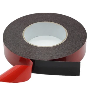 1pc 10M 10mm/15mm Width Black  Double-sided Tape Import PE Strong Red Phone Repair Film Foam Electric Shockproof LED Lamp Belt