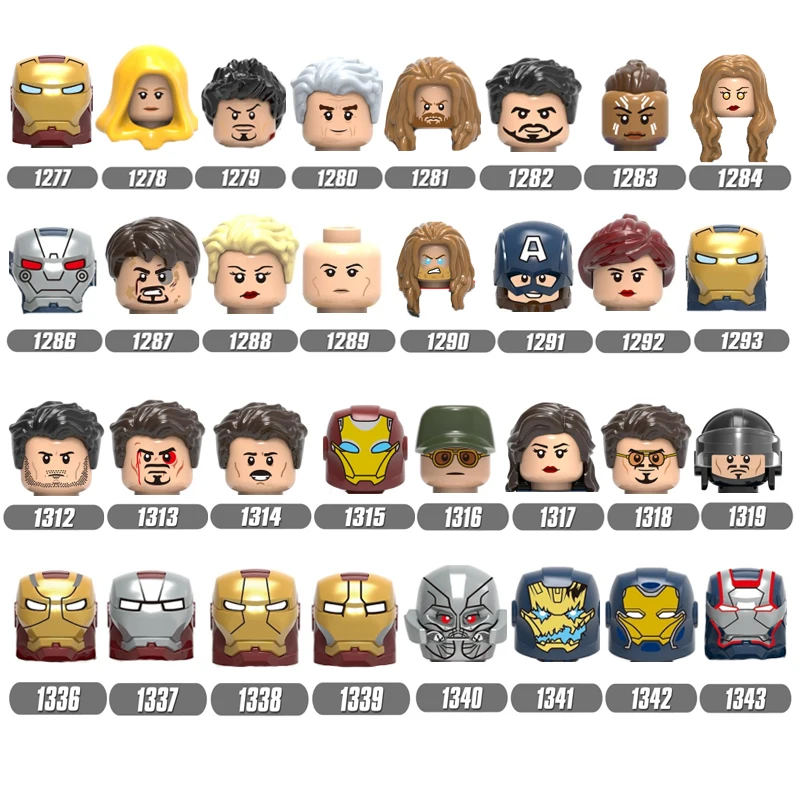 

MK50 Single Sale Building Blocks Brick Widow Iron Captain Head Figures For Children Toys X0260 X0261 X0264 X0267