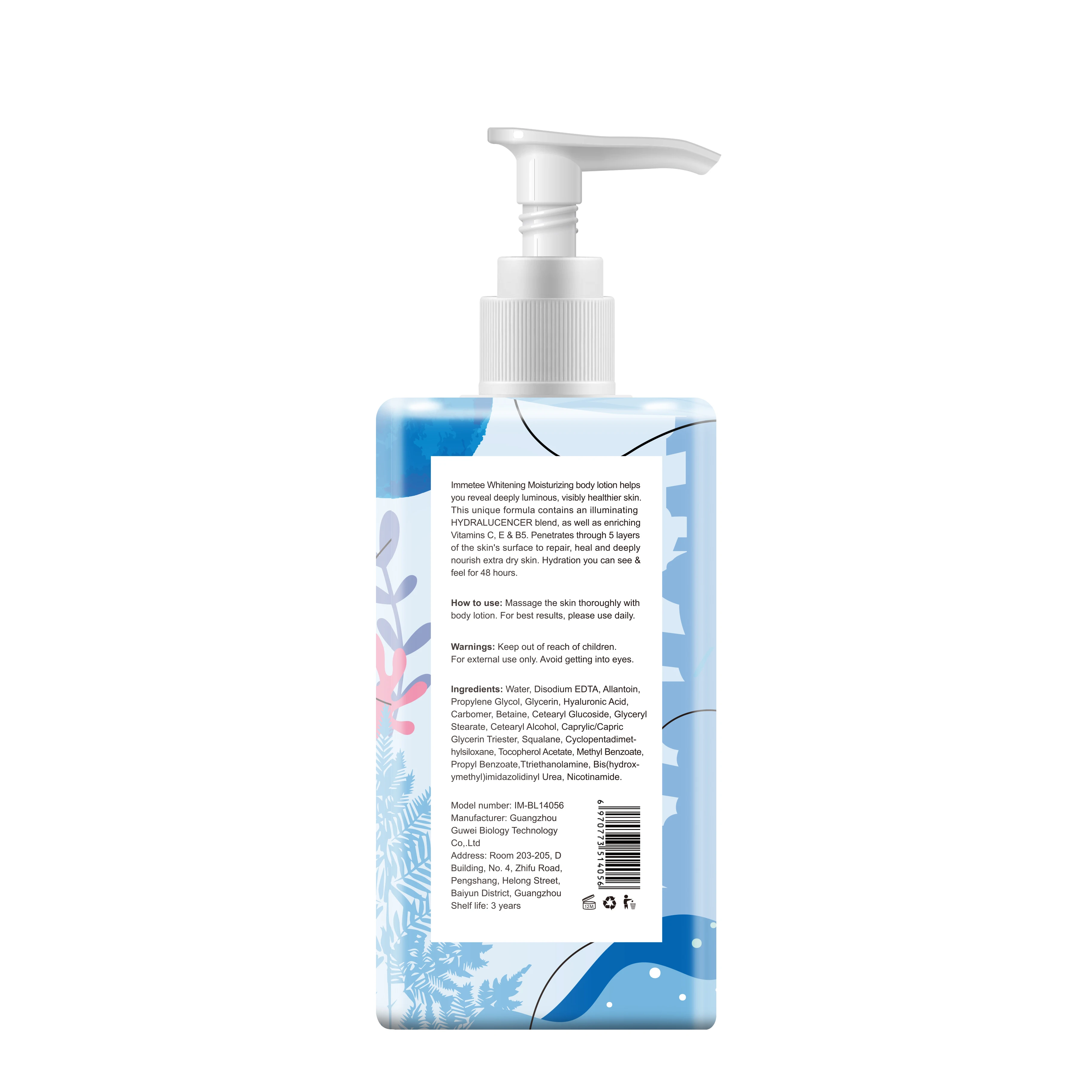 

Whitening Body Cream Daily Moisturizing Lotion for Dry Skin Body Moisturizer with 5% Niacinamide and Vitamin E