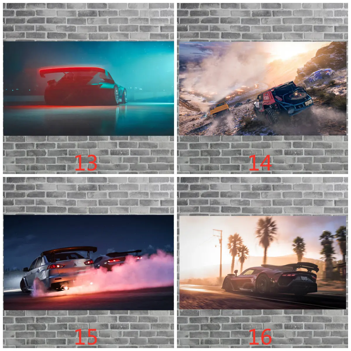 Игровой постер Forza Horizon 5 подвесная картина гоночный спортивный автомобиль холст