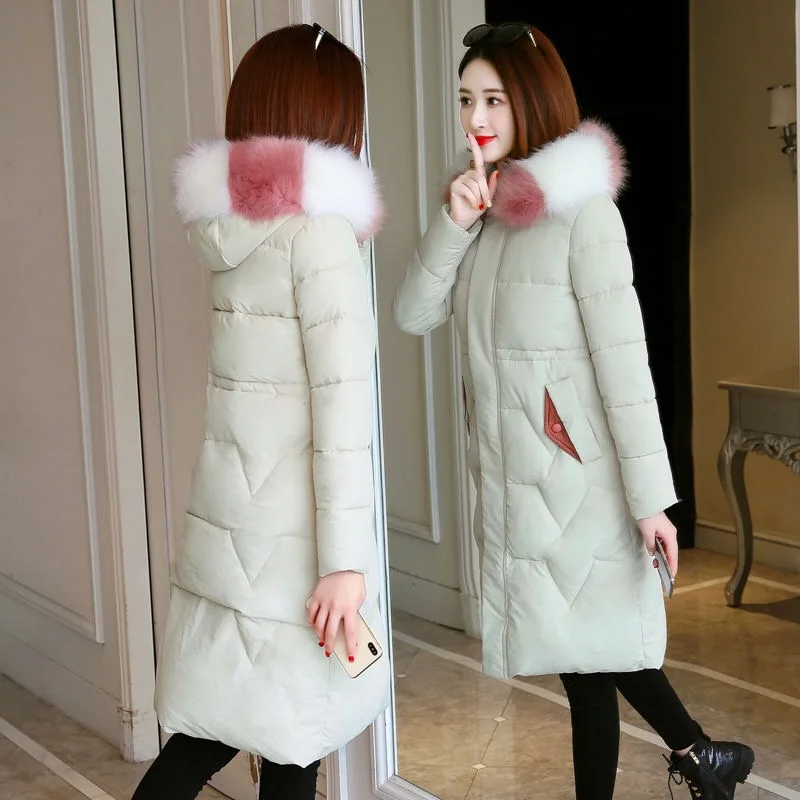 Vangull Parka женские зимние пальто длинные хлопковые повседневные меховые куртки с капюшоном женские толстые теплые зимние парки Женские приталенные пальто