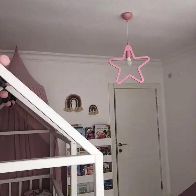 Детская комната освещение деревянная Звездная люстра детская | Лампы и