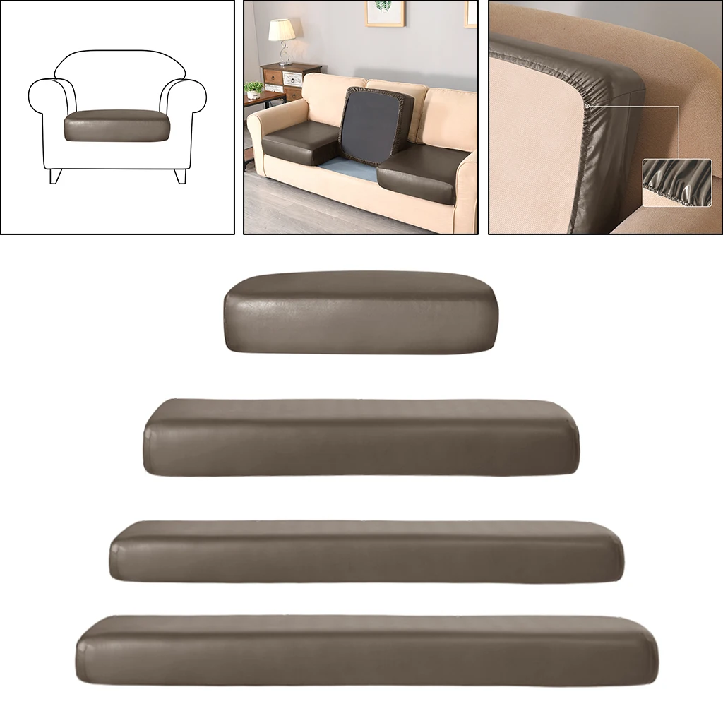 

PU Leather Sofa Cushion Cover Chair Seat Couch Slipcovers for 1/2/3/4 Seater