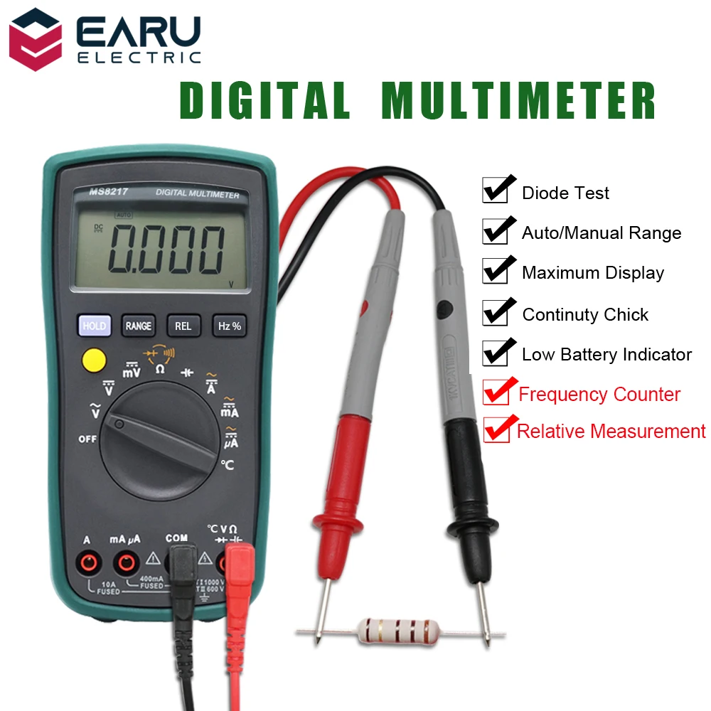 Digital Multimeter Esr Automotive Electrical Transistor Peak Capacitance Frequency Ammeter Voltmeter Ohm Voltage Tester Meter
