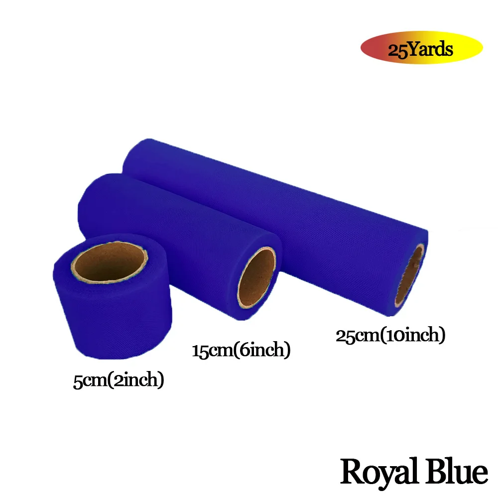 ROYAL BLUE Фатиновая юбка-пачка из органзы в рулоне 5 см, 15 см, 25 см, розовый, синий цвет, Тюлевая юбка-пачка из органзы, вечерние украшения для девочек 25 лет - Цвет: ROYAL BLUE