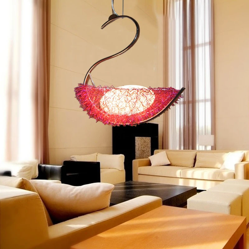 

Modern Creative Pendant Lights For Children's Room Personality Decor Swan Hanglamp Dining Living Room Decoration Led Chandeliers