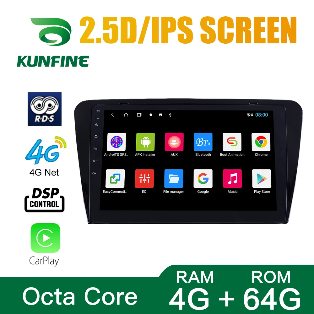 Android 10 0 1024*600 Octa Core автомобильный DVD GPS-навигатор плеер Deckless Car Stereo для Skoda Octavia 2014-2018
