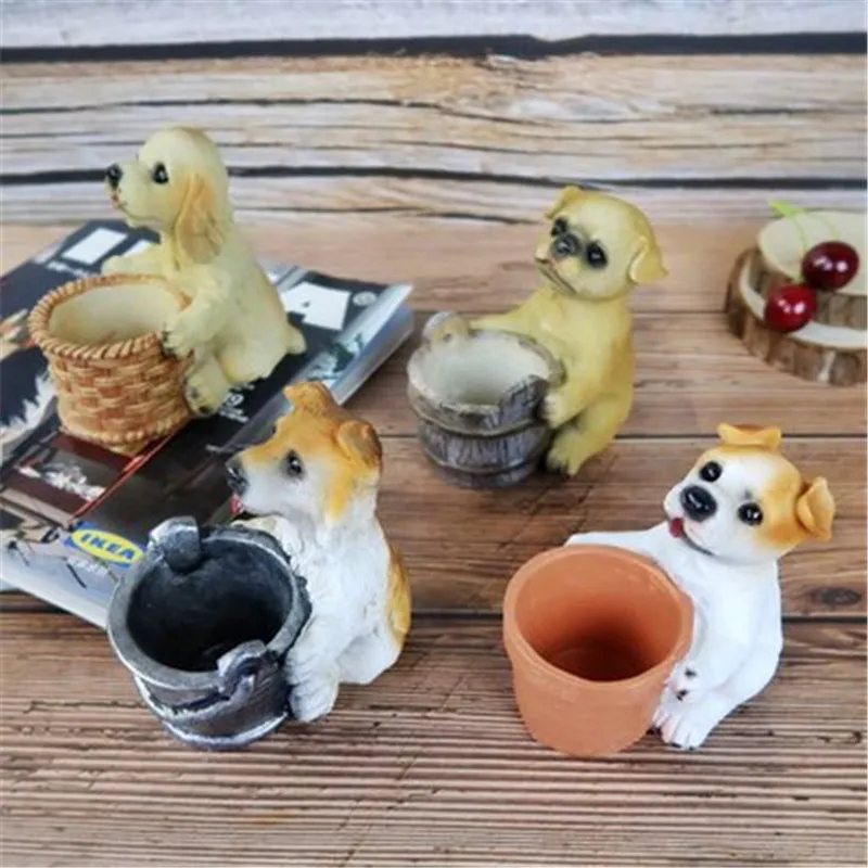 Милая статуя щенка искусственное животное пасторальная