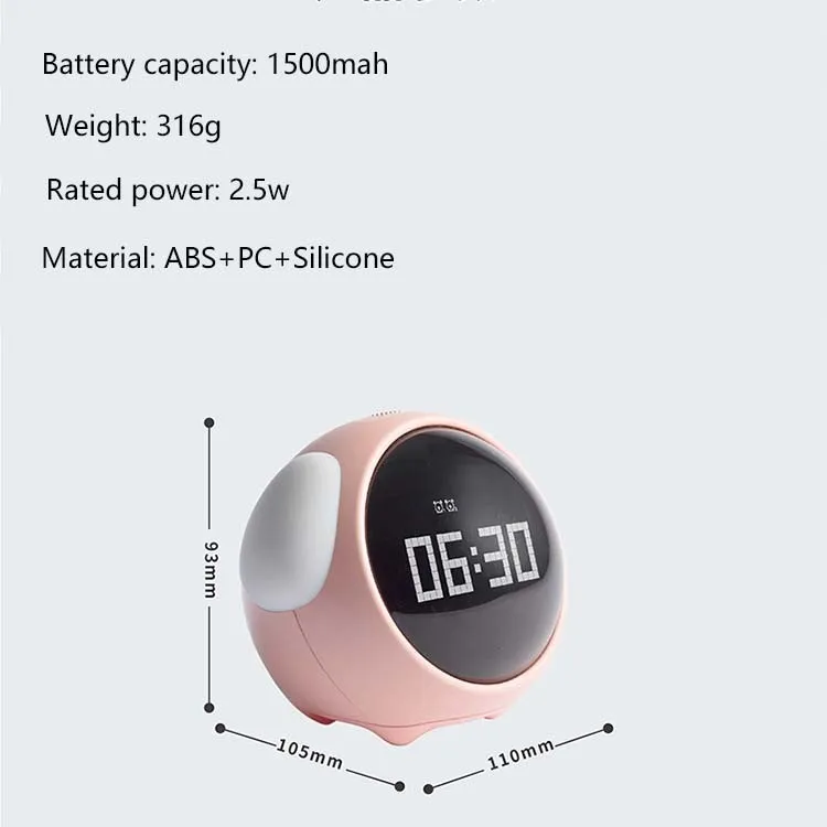 

Cute Expression Pixel Kids Alarm Clock Multi Function Electronic Digital Led Night Wake Up Light Table Clock Clock Digital