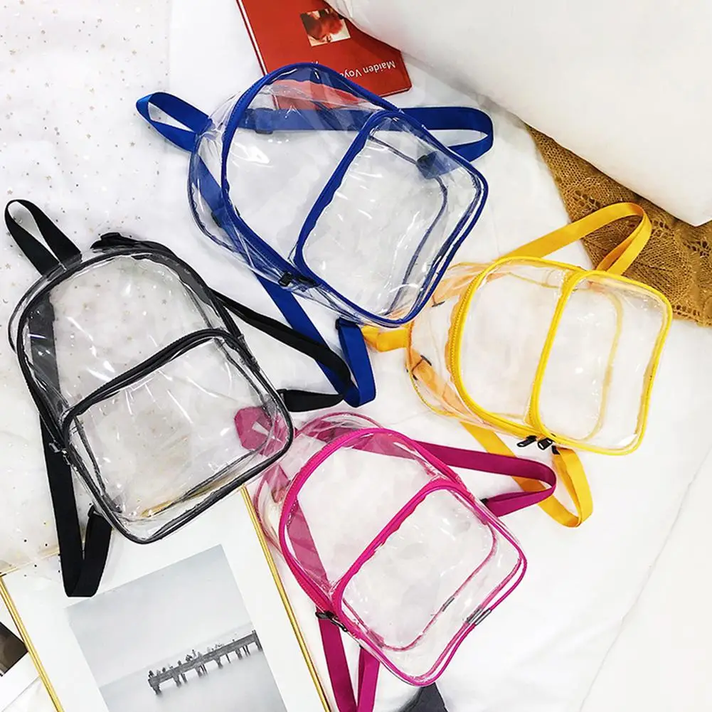 

Stylish Transparent Backpacks Casual PVC Dual Shoulder Bags Travel Women Large Capacity Rucksacks Teenage Girls School Bags