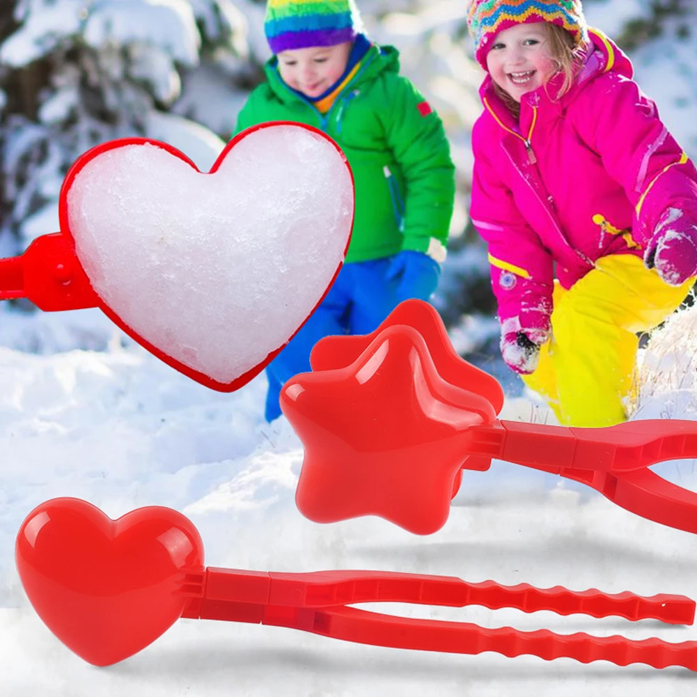 

Love Heart Shape Snowball Maker Clip Mold Plastic Snow Sand Ball Making Mould Clamp Winter Kids Outdoor Snowball Sports Fun Toy