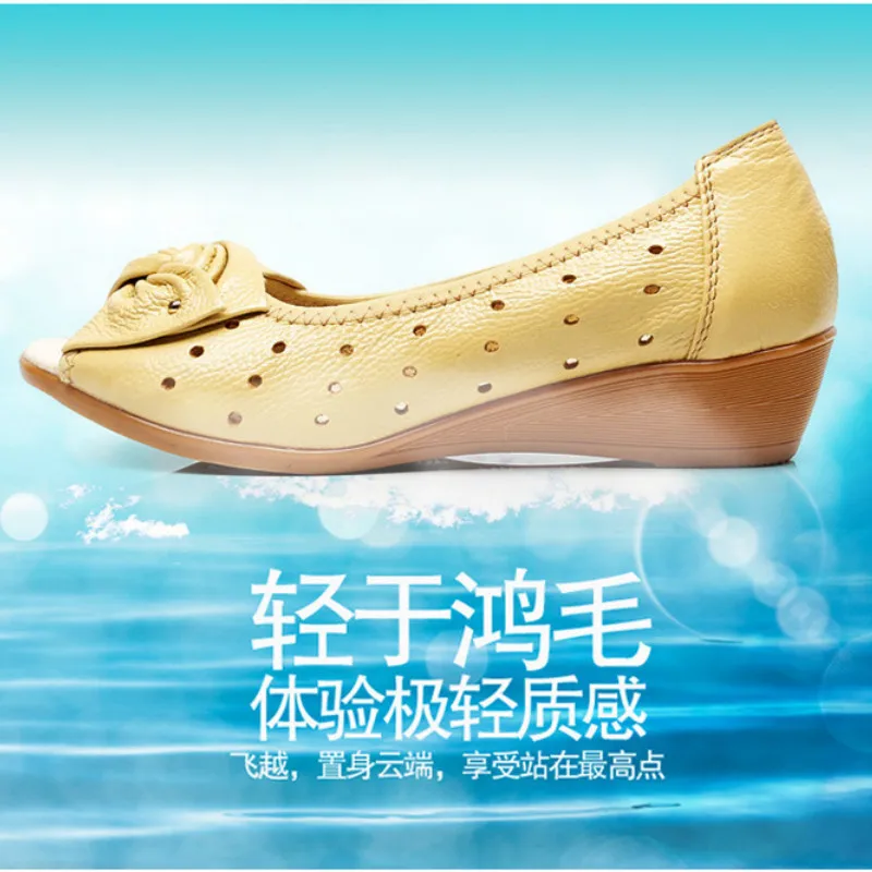 Женская обувь с открытым носком для мам Сандалии на плоской подошве из