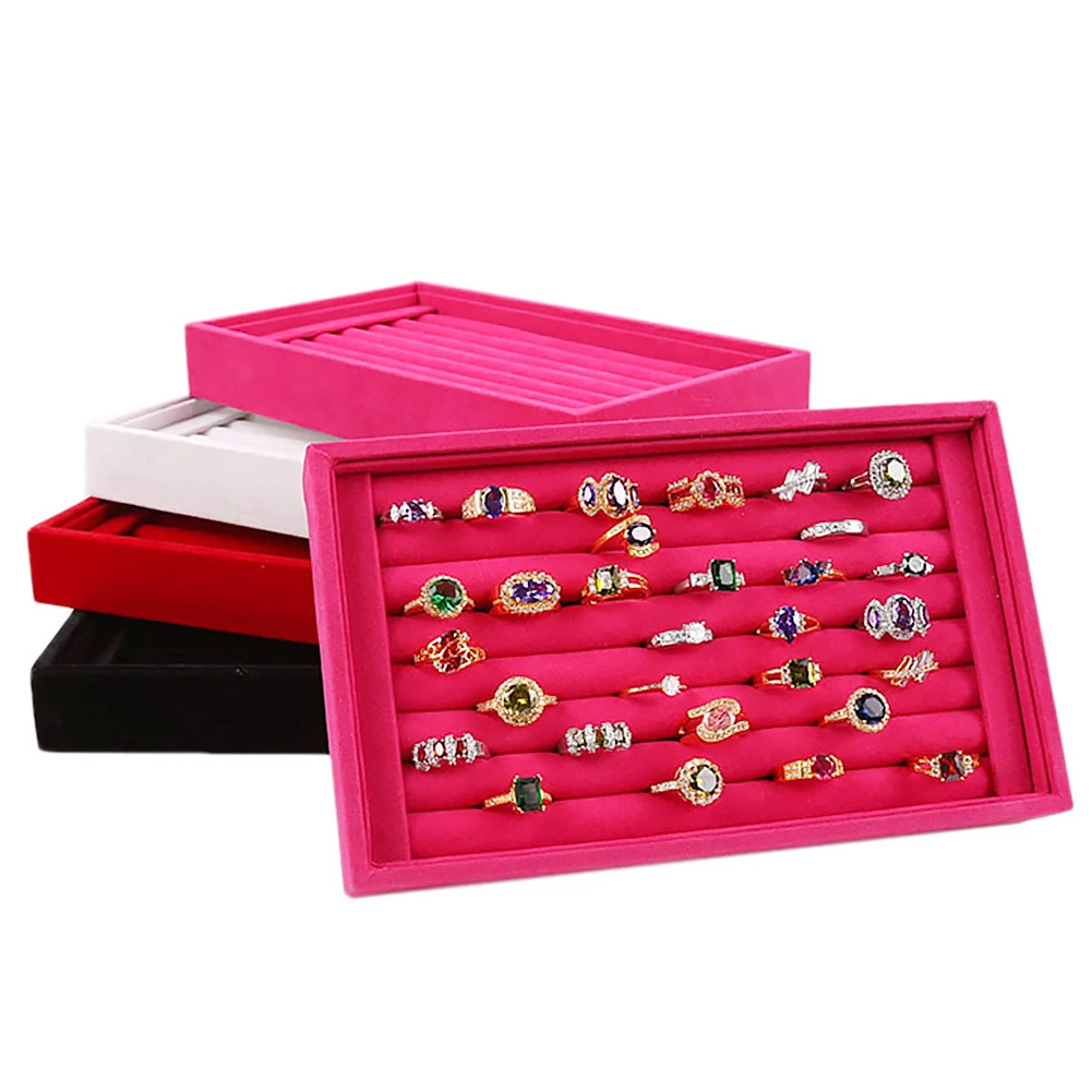 New Women Girls Ring Earrings Organizer Ear Studs Display Stand Holder Rack Tray Plate Box Case | Украшения и аксессуары