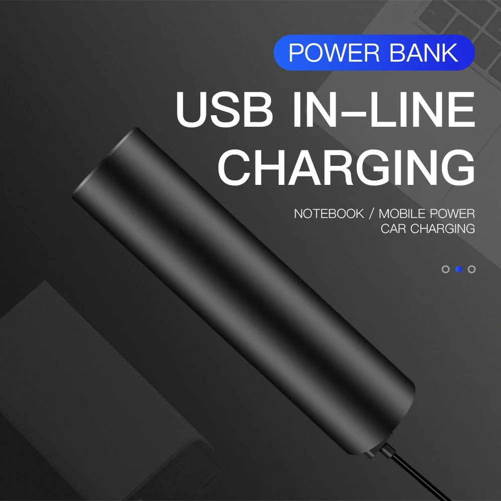 Портативный USB Перезаряжаемый фонарик с функцией внешнего аккумулятора 5 режимов