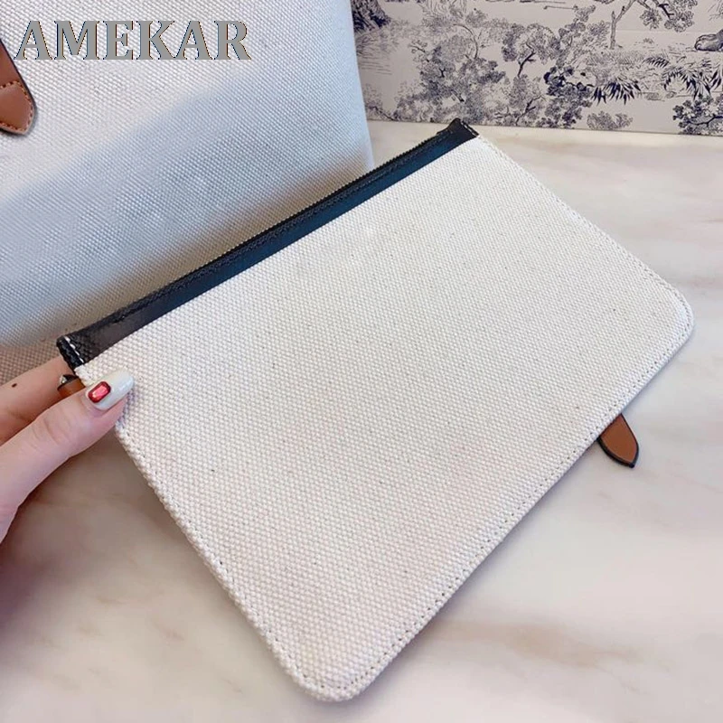 

High End Women Canvas Tote Bag with Split Leather Strap Shoulder Bag for Women Large Capacity Shopping Bag