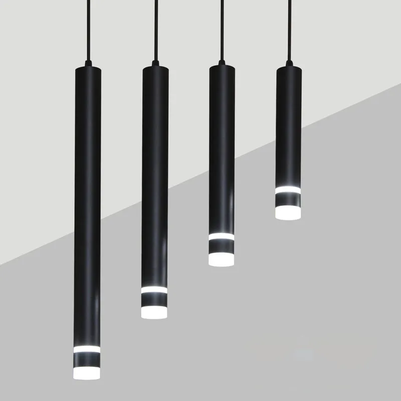 Colgante de luz Led regulable para cocina, tubo largo de 7W y 10W, lámparas de habitación, accesorios de comedor, tubo cilíndrico colgante para decoración del hogar