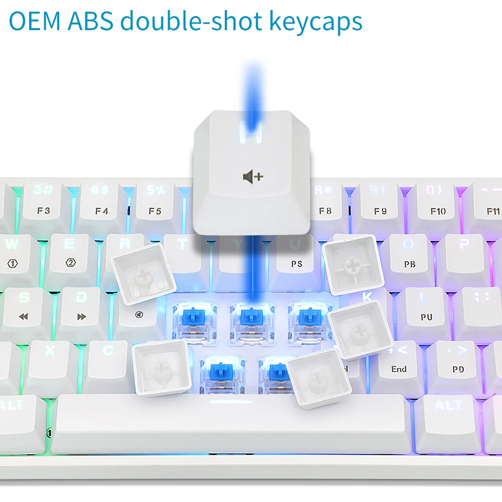 

SK61 Mini Portable 60% Mechanical Keyboard Gateron optical Switches RGB Backlit Hot Swappable Wired Gaming Keyboard for PC Mac