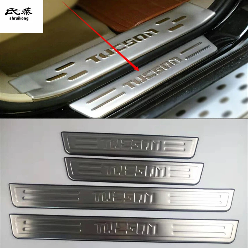 4 шт./лот для 2006- hyundai TUCSON нержавеющая сталь накладка на дверь педаль подоконника автомобильные аксессуары