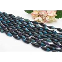 40x12mm natural faceted black and dark blue two color agate oval stone for diy necklace bracelet jewelry make 15 free deliver