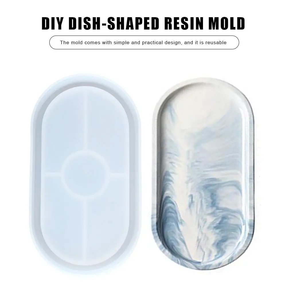 Форма для литья из силикона "Поднос в форме блюда из смолы DIY" для изготовления пепельниц, подносов для украшений и коробок для хранения.