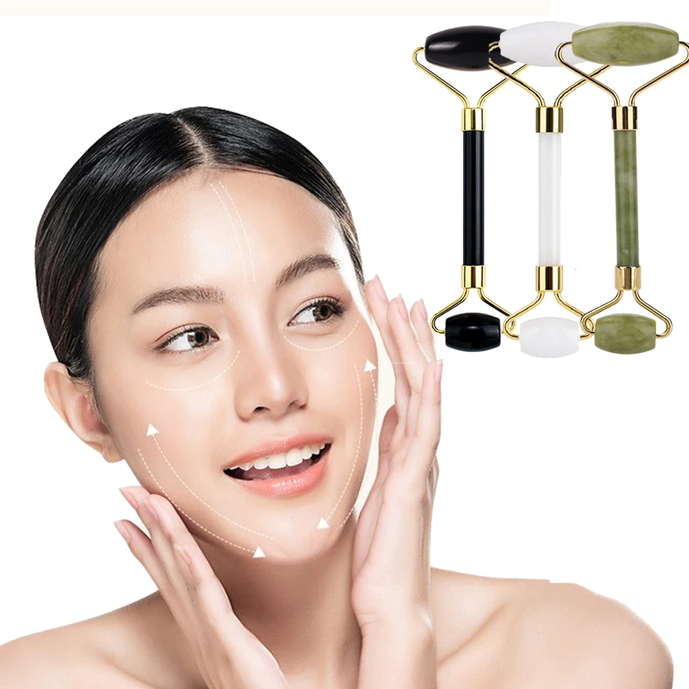 

Face Massage Jade Roller Natural Stone CrystalSlimmer Lift Wrinkle Double Chin Remover Beauty Care Slimming Beauty Neck LiftTool