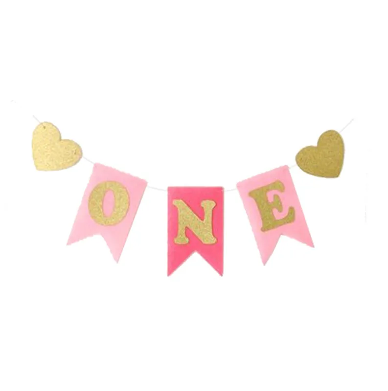 

Chicinlife One Bunting Banner garland kids 1st Birthday Party Decoration Baby Shower one year old Birthday Christening Baptism
