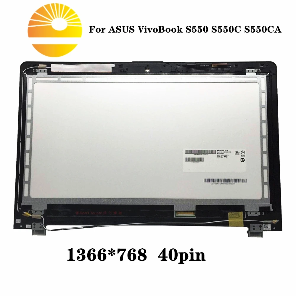Сборка сенсорного ЖК-экрана 15 6 дюйма + рамка LTN156AT20 для ноутбука ASUS VivoBook S550 S550C