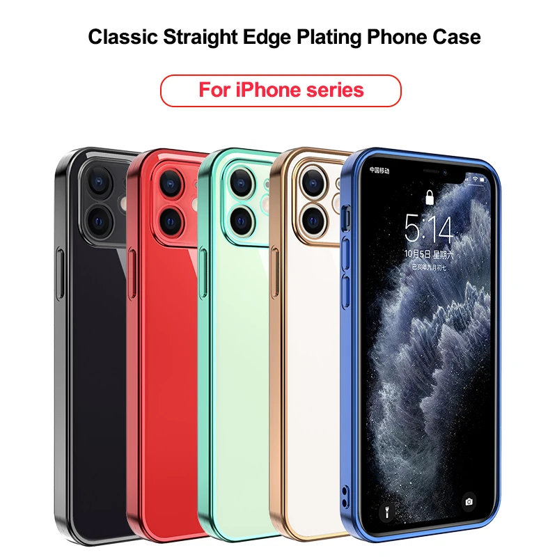 Роскошный Классический чехол с прямым краем для iPhone 12 11 Pro Max Mini XS X XR 7 8 Plus SE 2020