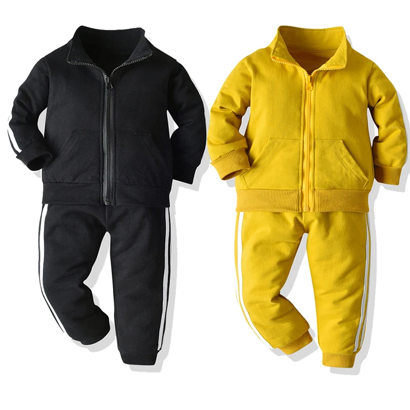 Детская Повседневная хлопковая одежда для новорожденных пальто + штаны 2