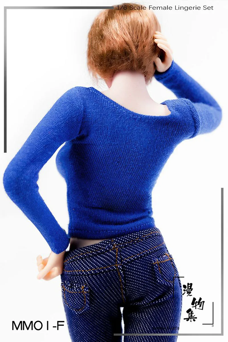 

MM01 1/6 Female Long Sleeve Crew Neck Shirt Soldier Clothes Model Fit 12'' Action Figure Body Dolls