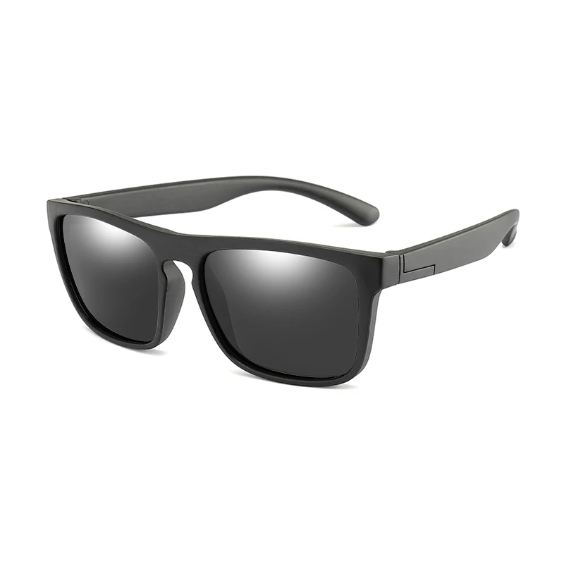 black grey Longkeperer новые детские силиканые солнцезащитные очки мягкого действия поляризационные квадратные для мальчиков и девочек Брендовые очки для младенцев UV400 защита от повреждений солнцезащитные очки - Цвет линз: black grey