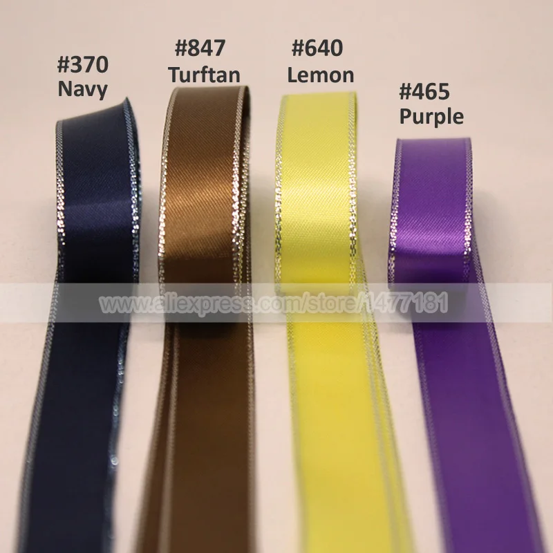 

(100 Yards) 0.6cm 1/4" 6mm Double Face Silver Edge Satin Ribbon High Quality 100% Polyester Tape Bows Making Crafts Projects