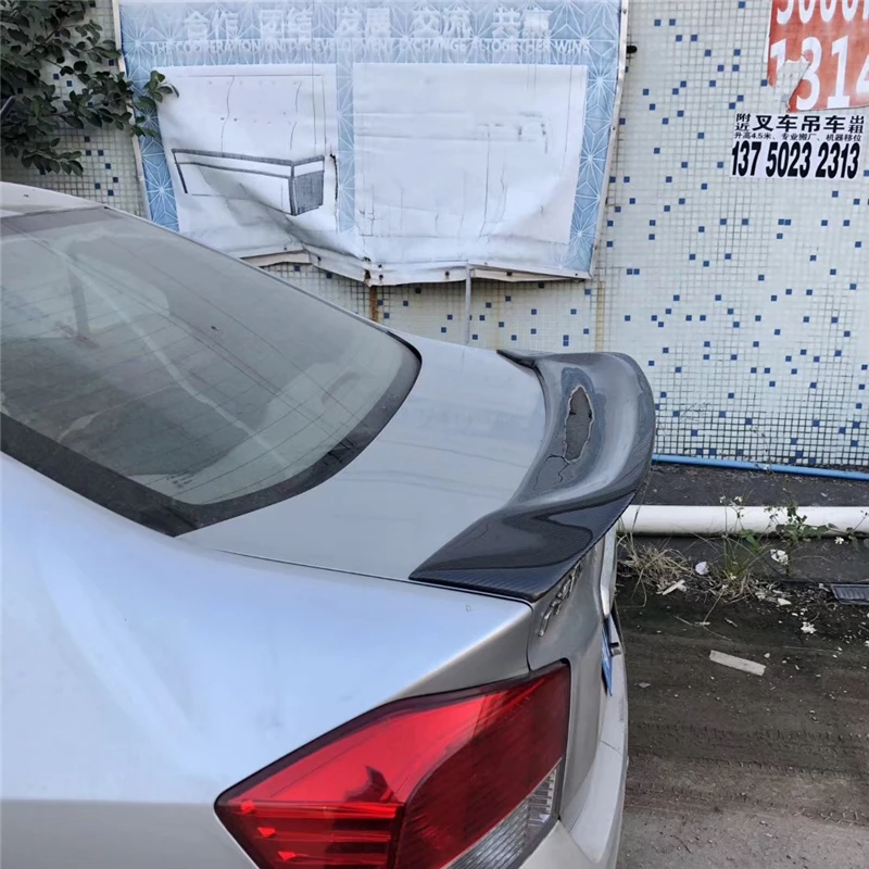 Используется для Honda City спойлер 2008 2011 лет реальный глянцевый углеродное волокно