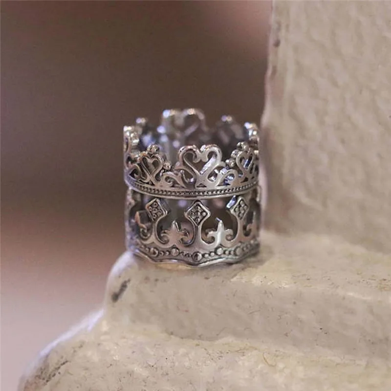 Модные парные кольца кольцо с короной для влюбленных сердцем романтическое