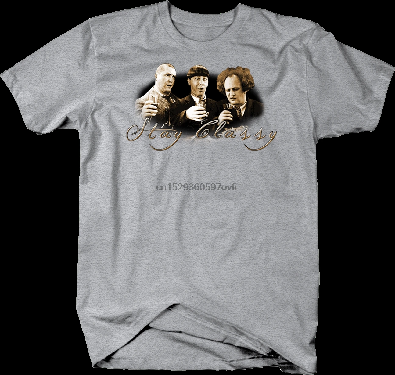 Три Балбеса оставаться классный смешной Drinking Shirt Ларри Moe вьющиеся футболка |