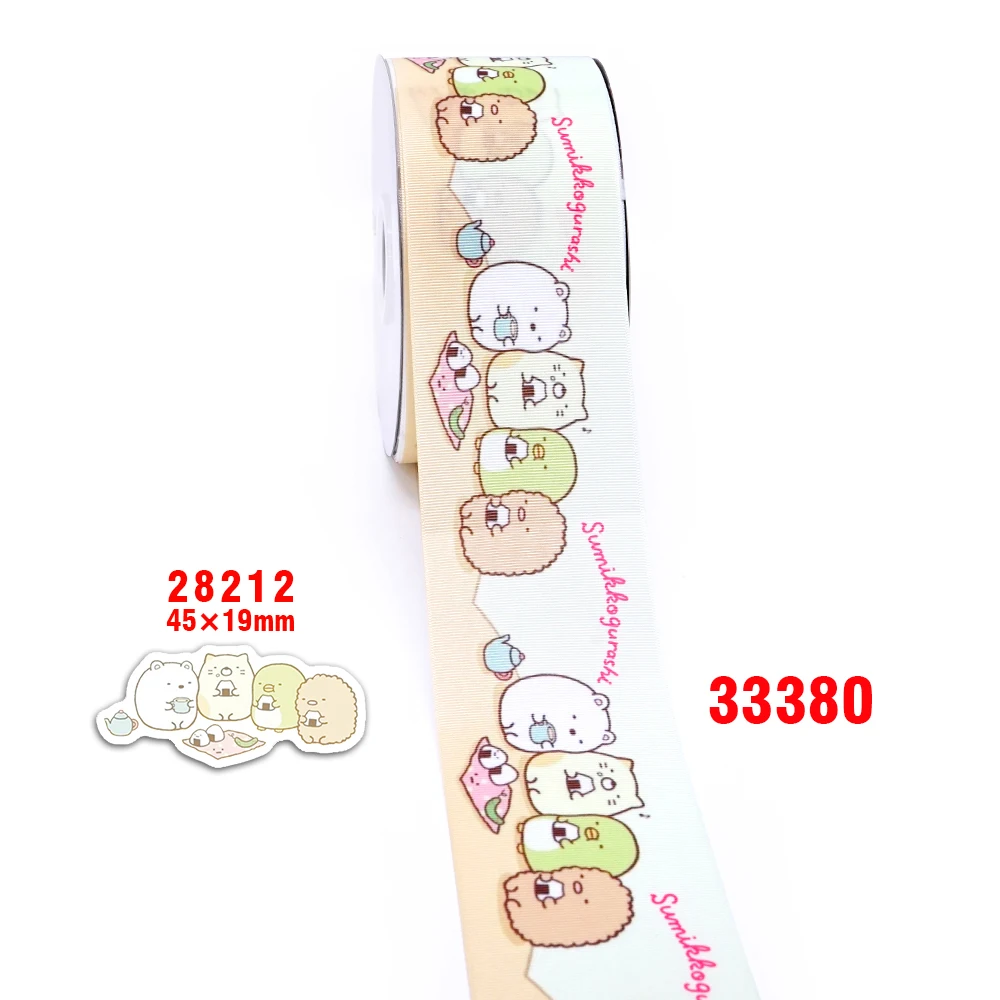 DIY ремесленные принадлежности мультяшный персонаж Печать grosgrain лента атласная 50