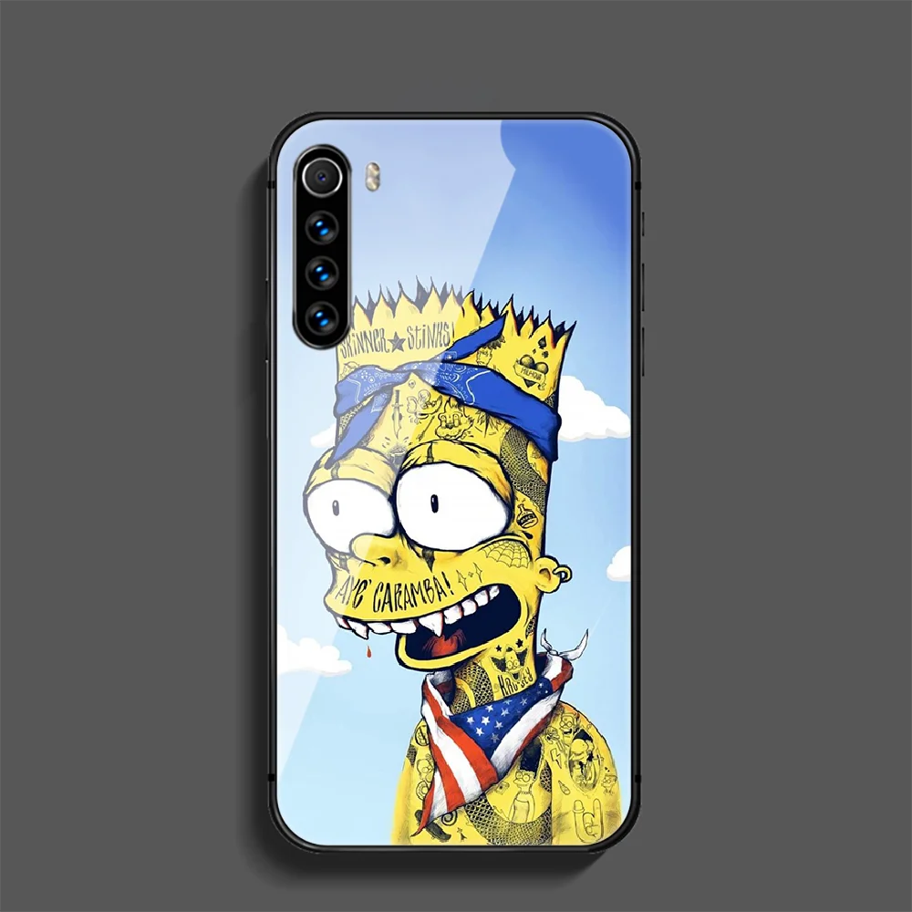 

Funny Simpson Phone Tempered Glass Case Cover For Xiaomi Redmi Note 7 7A 8 8T 9 9S 9A 10 K20 K30 Pro Ultra Soft Cover Hot
