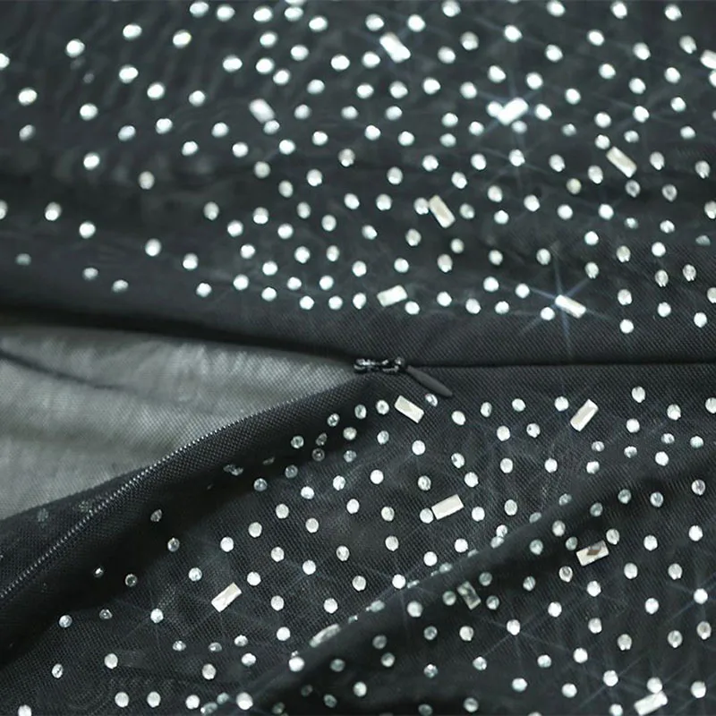 2020 популярный сетчатый Прозрачный женский комбинезон со стразами Модный цельный