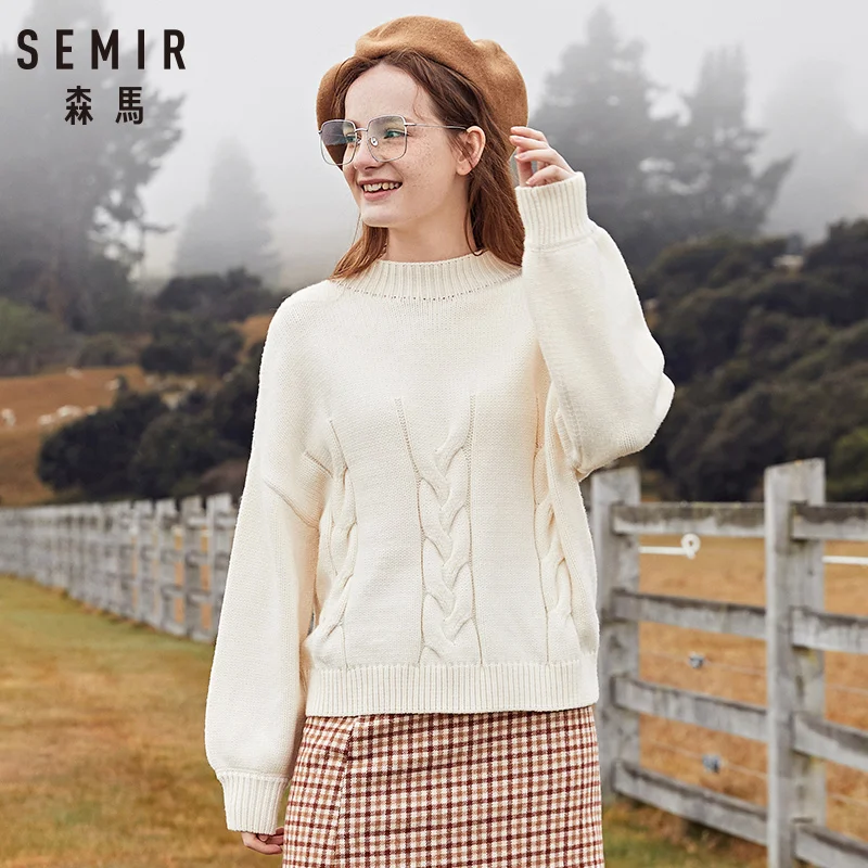 Свитер SEMIR женский свободный Новинка весна-осень 2020 свитер с круглым вырезом