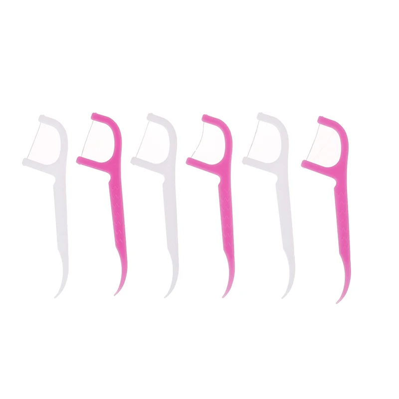 

50 Pc Disposable Dental Flosser Interdental Brush Teeth Stick Toothpicks Floss