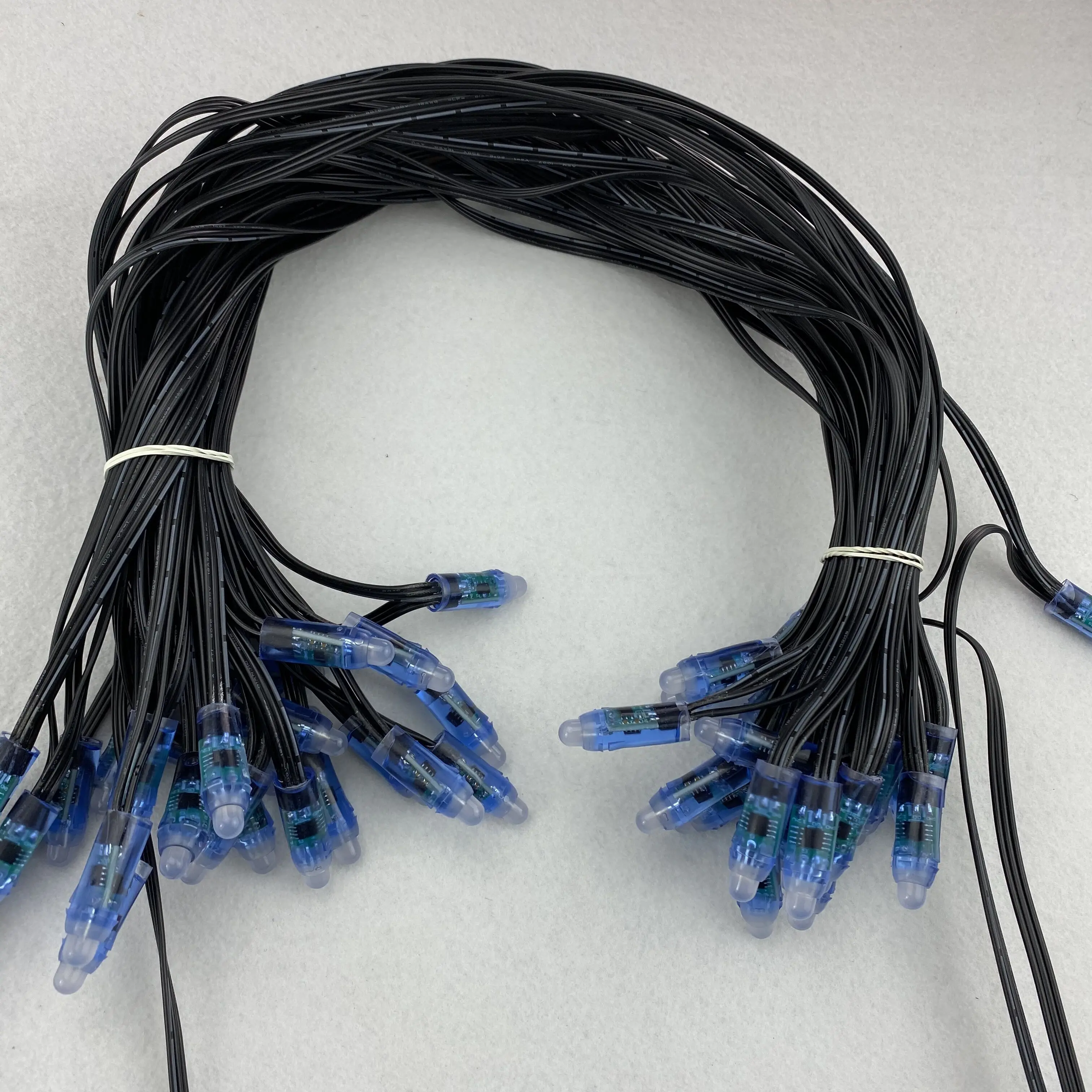 24 дюйма (60 см) DC12V bullet 12 мм WS2811 RGB светодиодный пиксельный узел Полностью черный 18AWG)