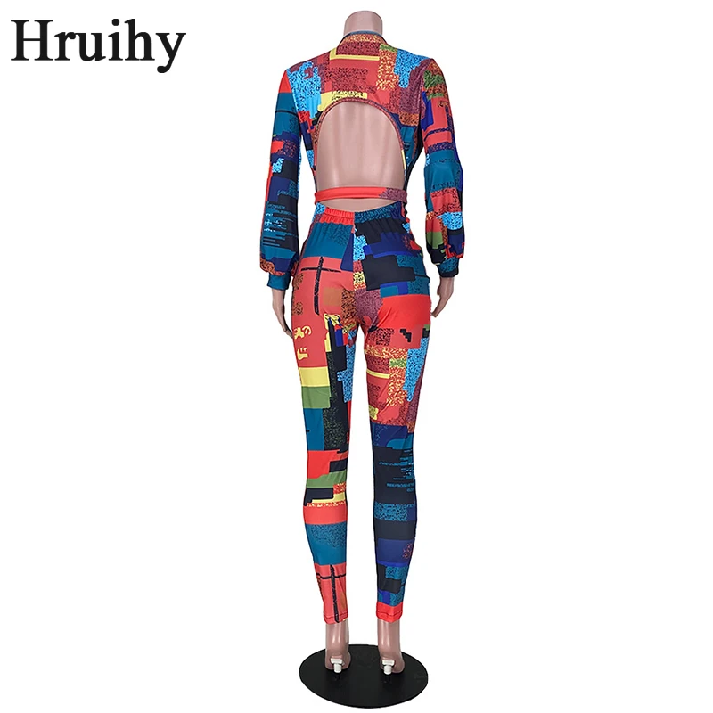 

Hot Sale Rompers Womens Jumpsuit Deep VNeck Sexy Fashion Jumpsuit Women Slim Elegant Print Backless Long Sleeve Bandage Bodysuit