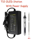 Электрический мини-паяльник OLED T12 75 Вт, Портативная паяльная станция с регулируемой температурой, наконечник K, с блоком питания, не SH72