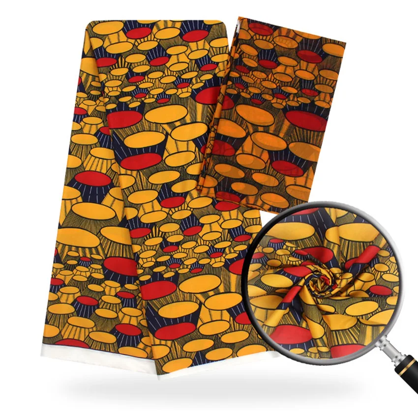 

Nigerian printed wax design stretch satin fabric african satin silk fabric for garment