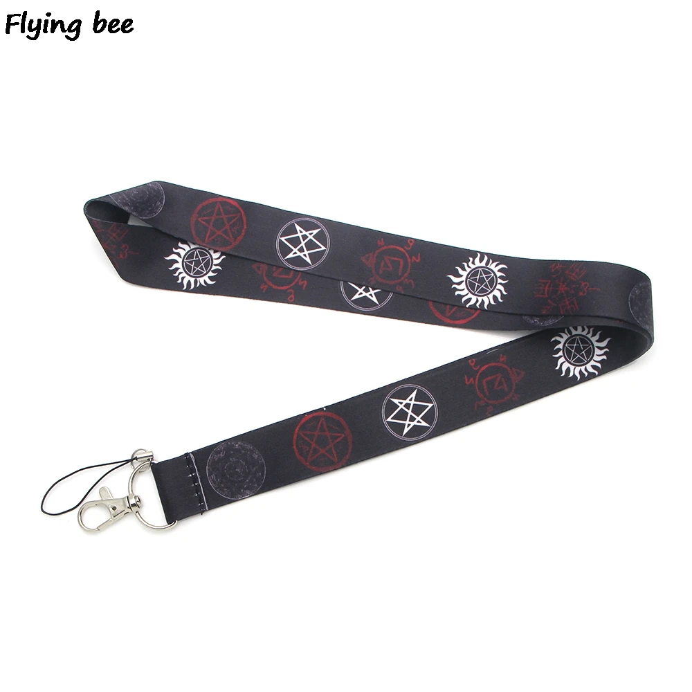 

Flyingbee сверхъестественный крутой шнурок для ключей, брелок для ключей, женский ремешок, шейные ремешки для ключей, ID-карты, телефонный ремешок X0374