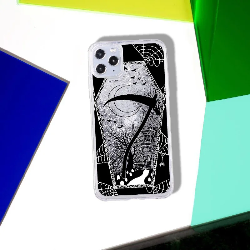 

Halloween Magic Crystal Ball Sparkle Liquid Real Glitter Phone Case Fundas Cover for iPhone 11 X XS XR Max Pro 7 8 7Plus 8Plus