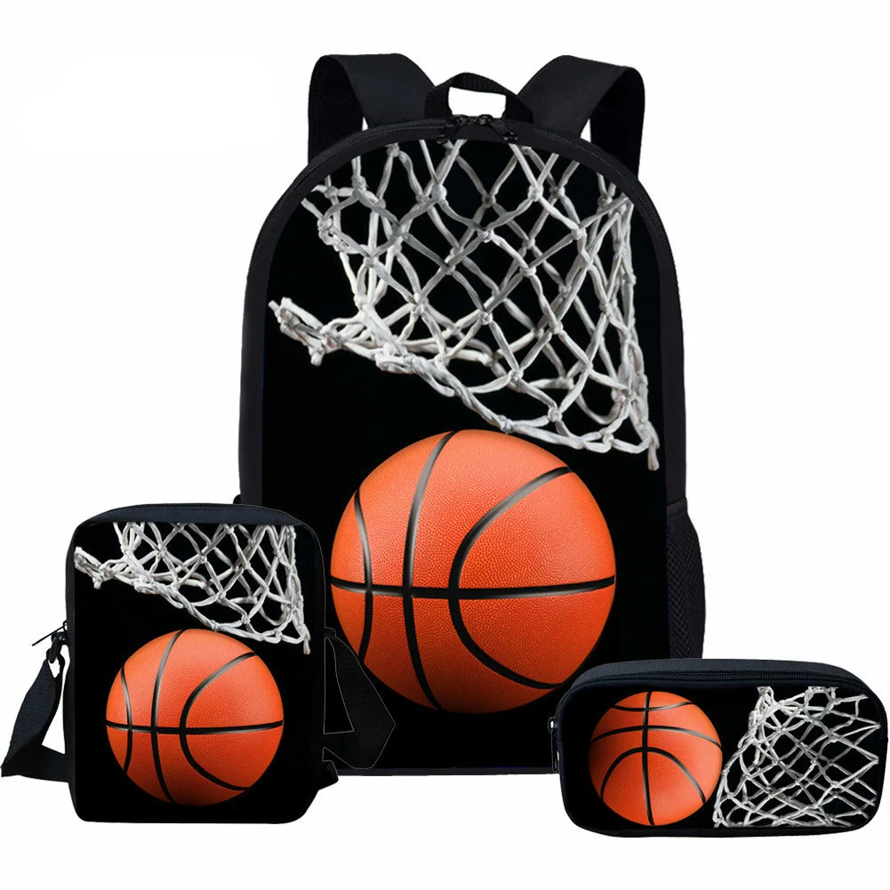 Школьный ранец для мальчиков с 3D рисунком баскетбола, детские школьные ранцы для учеников 1-3 классов