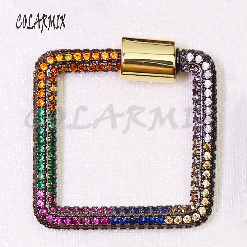 6Pcs Zircon Square clasp Pendants accessories for jewelry making mix kinds zircon pendant fashion women 50939 | Украшения и