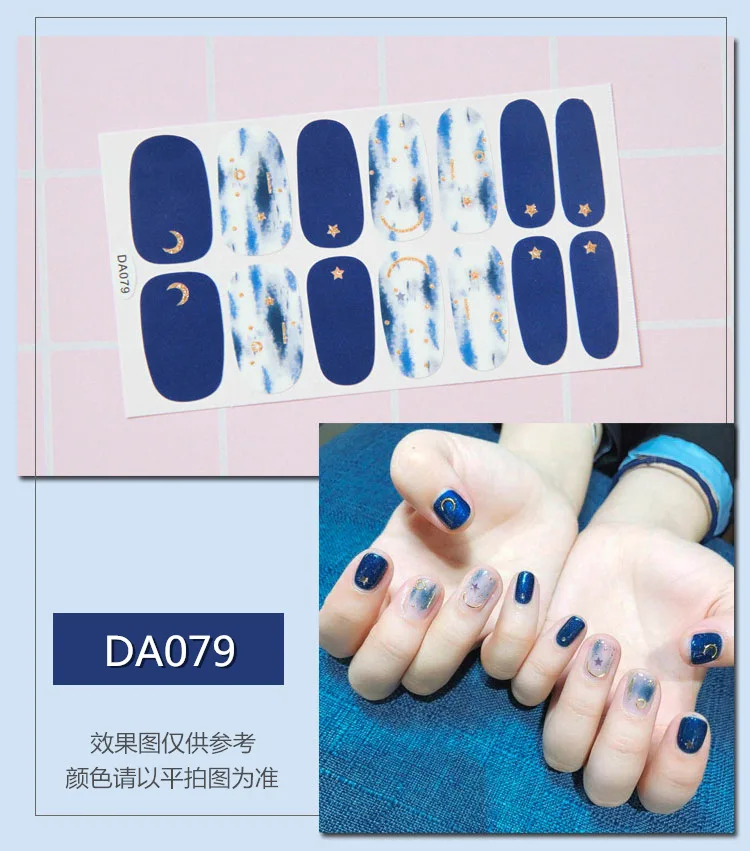 

2020 New 14Tips 20 Pattern Nail Art Stickers Nail Art Stickers Full Cover Sticker Wraps Decorations Manicure Slider Nail Vinyls